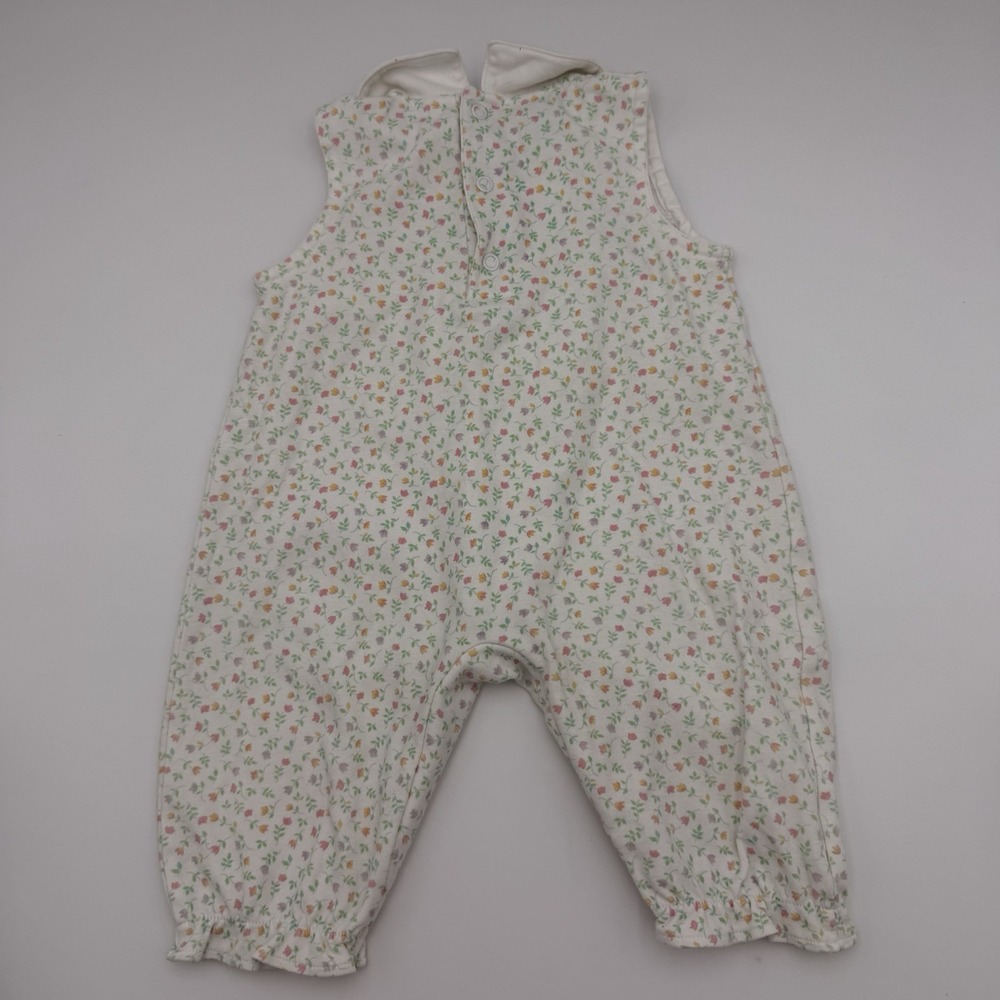 Vintage Honey Pot Baby Girls' Size 6 Months Bodysuit Easter‎ Overalls Tulips EUC - Picture 5 of 5